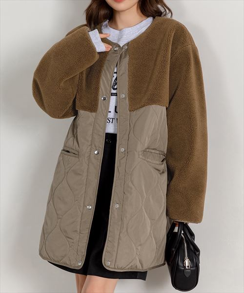 ≪2024AW新作≫レディース 2wayボア×キルティングリバーシブル