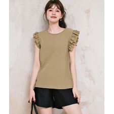 テディショップ(TeddyShop)の【紫外線遮蔽率99％以上】バックリボンフリルトップス+ビキニ+ショートパンツ 4点セット