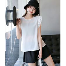 テディショップ(TeddyShop)の【紫外線遮蔽率99％以上】バックリボンフリルトップス+ビキニ+ショートパンツ 4点セット