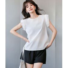 テディショップ(TeddyShop)の【紫外線遮蔽率99％以上】バックリボンフリルトップス+ビキニ+ショートパンツ 4点セット