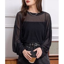 テディショップ(TeddyShop)のレディース 大人のこなれ感。オーバーサイズシアーメッシュトップス