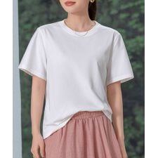 レディース [接触冷感]半袖きれいめベーシックTシャツ