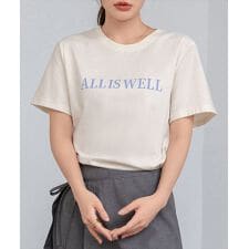 レディース ワンマイルウェアや部屋着にも。半袖英字ロゴプリントTシャツ