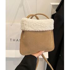 レディース スエード調ボアミニショルダーバッグ