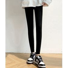 レディース 裏起毛ボア仕立てリブニットレギンス