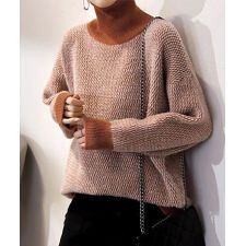 レディース 長袖ニュアンスっぽバイカラータートルネックシャギーニット