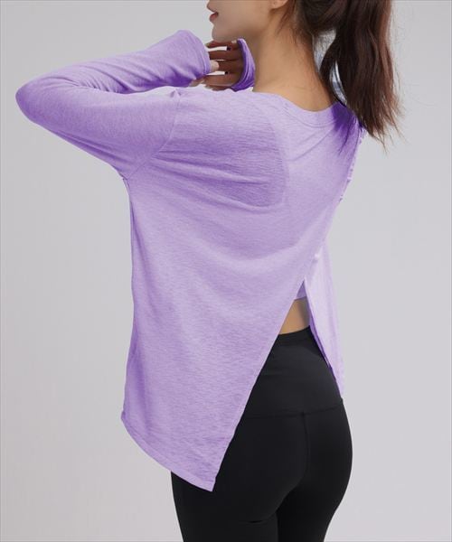 レディース 長袖クロップド丈クロスデザインヨガトップス | テディ