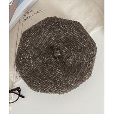 【裏地付き/折り畳み可】秋冬ムードをオン。ラメ入りツイード風バスクベレー帽 レディース