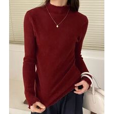 【大人の華やぎニット】長袖ハイネックメロウフリルニットトップス レディース