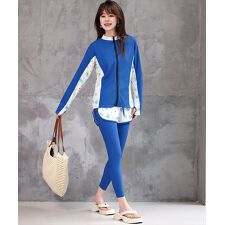 テディショップ(TeddyShop)の水着 ボタニカル柄ラッシュガード+タンキニ+ショートパンツ+レギンスフィットネス水着 5点セット