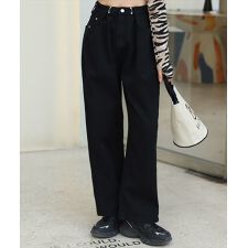 テディショップ(TeddyShop)のレディース ハイウエスト＆タックのルーズデニムパンツ