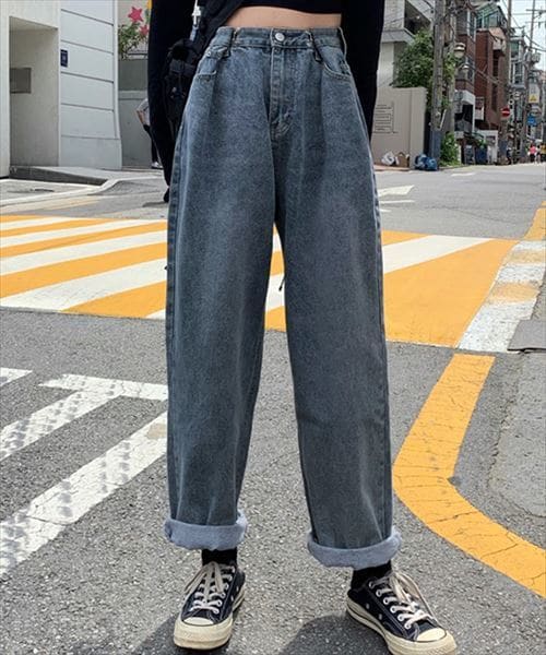 レディース ハイウエスト＆タックのルーズデニムパンツ | テディショップ(TeddyShop) | PANTS346 | ファッション通販  マルイウェブチャネル