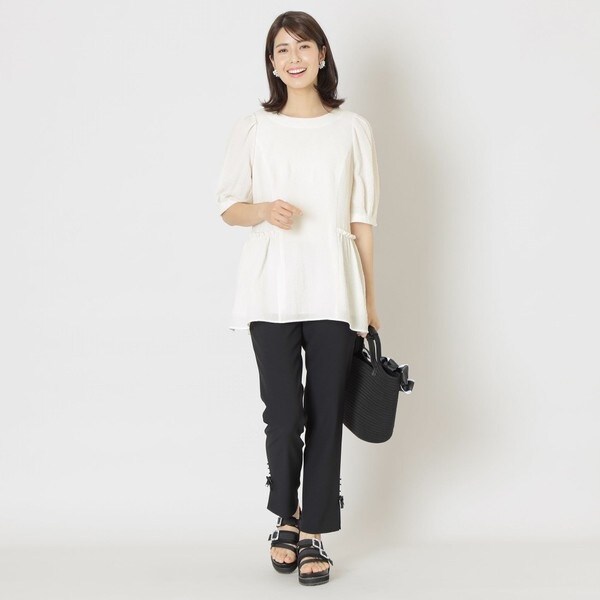 L】2WAYストレッチバンピー チュニックブラウス | トゥービーシック(TO