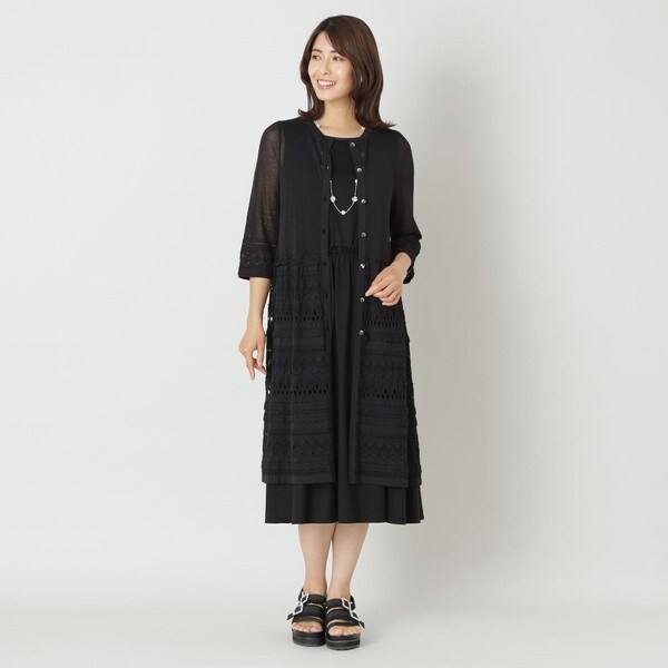 トゥービーシック コットンポリエステルロングカーディガン L ホワイト L】コットンポリエステル ロングカーディガン | トゥービー