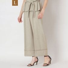 【L】リネンライク ワイドパンツ