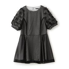 【L】リボンチュール チュニックブラウス