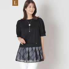 【L】チュールチェック　チュニック