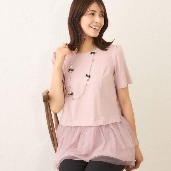 【L】チュールネットコンビ チュニック