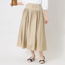【L】ブライトクロスリボンタック スカート