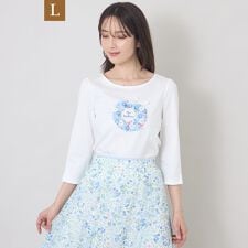 【L】フルールモチーフ カットソー