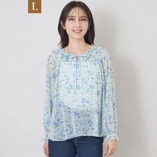 【L】プチフルール フリルブラウス