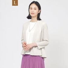 【L】【UV対策】【吸水速乾】【防しわ】【ウォッシャブル】マットフライスジャージショートカーディガン
