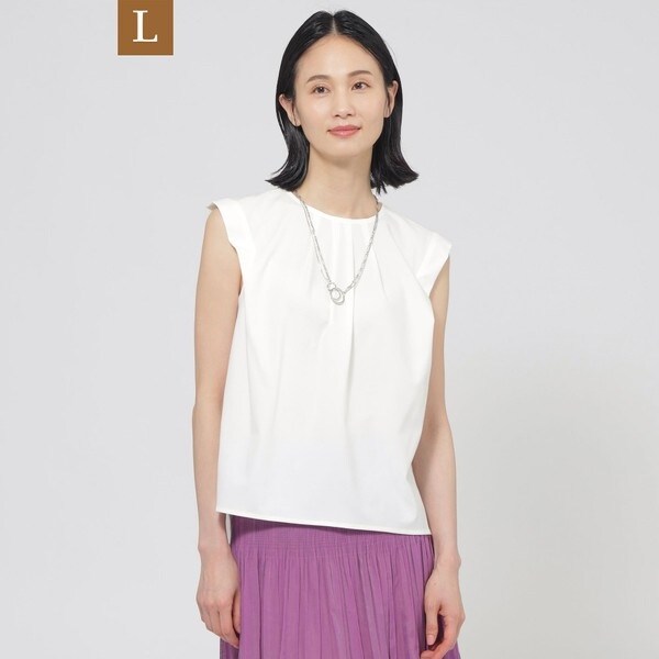 tシャツ 「ウォッシャブル」トリコットタックデザインカットソー レディース L】【ウォッシャブル】トリコットタックデザインカットソー