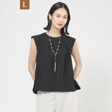 【L】【ウォッシャブル】トリコットタックデザインカットソー