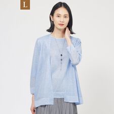 【L】【ウォッシャブル】ルレックスシアーVネックカーディガン