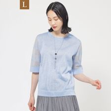 【L】【ウォッシャブル】ルレックスシアークルーネックニット