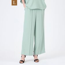 トランスワーク(TRANS WORK)の【L】【ウォッシャブル】【接触冷感】【UV】バックサテンジョーゼットパンツ