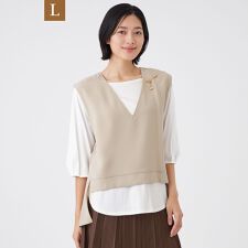 【L】【ウォッシャブル】ドライダブルクロス×スムースコンビ