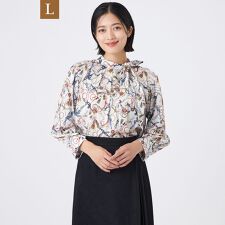 【L】【ウォッシャブル】タッセルプリント