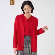 【L】【ウォッシャブル】エクストラファインウールカーディガン