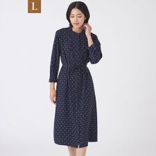 【L】【ウォッシャブル】ジオメトリックプリントワンピース