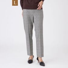 【L】【ウォッシャブル】グレンチェックパンツ