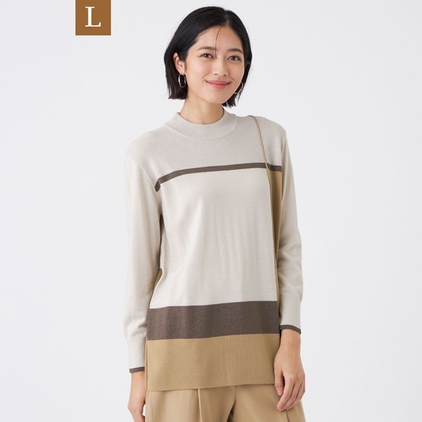 【L】【ウォッシャブル】エクストラファインウールプルオーバー