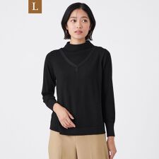 【L】【ウォッシャブル】エクストラファインウールプルオーバー