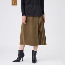 トランスワーク(TRANS WORK)の【L】【ウォッシャブル】ストレッチスエードスカート