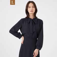 【L】【ウォッシャブル・UV・防しわ】ストレッチジョーゼットブラウス
