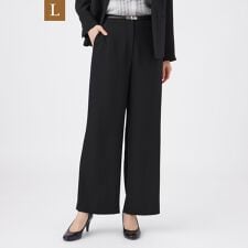 【L】【美シリーズ・セットアップ対応・ウォッシャブル】バックサテンジョーゼットパンツ