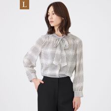 【L】【ウォッシャブル】ノルディスドットブラウス
