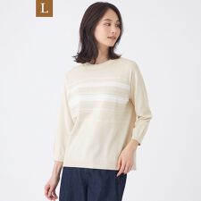 【L】【ウォッシャブル】シアーニットプルオーバー
