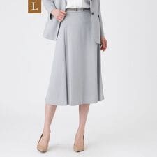 【L】【美シリーズ・ウォッシャブル】トリアセスビンダイアゴナルフレアスカート