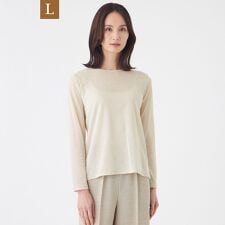 【L】【ウォッシャブル】シアーラメフライスカットソー