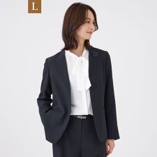 【L】【美シリーズ・セットアップ対応・ウォッシャブル】バックサテンジョーゼットジャケット