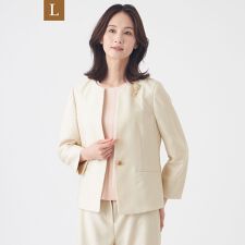 【L】【美シリーズ・セットアップ対応・ウォッシャブル】オックスストレッチジャケット