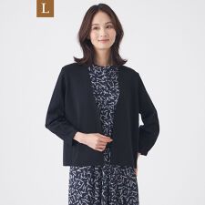 【L】【ウォッシャブル】ヴィスコースストレッチカーディガン