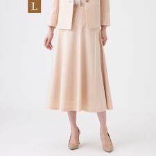 【L】【美シリーズ・セットアップ対応・ウォッシャブル】オックスストレッチフレアスカート
