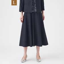 【L】【美シリーズ・セットアップ対応・ウォッシャブル】オックスストレッチフレアスカート